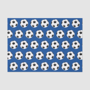 Papel De Seda Tejido de regalo de tema de fútbolAzul