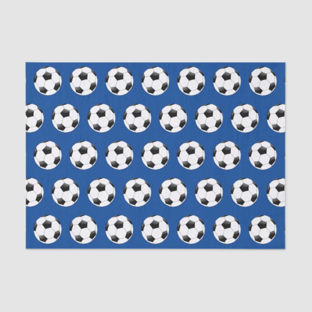 Papel De Seda Tejido de regalo de tema de fútbolAzul (Anverso)