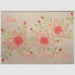 Papel De Seda Tejido del Día de la Madre del Coral Rosa