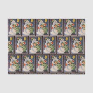 Papel De Seda Tejido del fiesta del niño del muñeco de nieve del