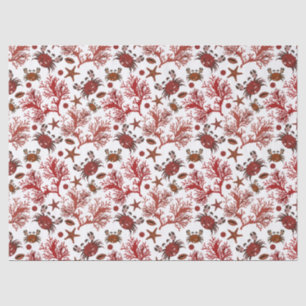 Papel De Seda Tejido fiesta de cangrejo de la playa