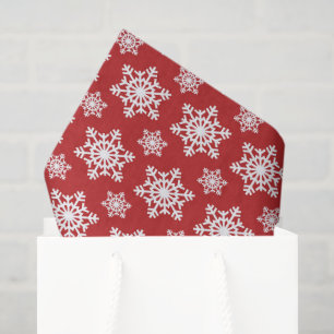 Papel De Seda Tejido fiesta de patrón de copo de nieve blanco ro