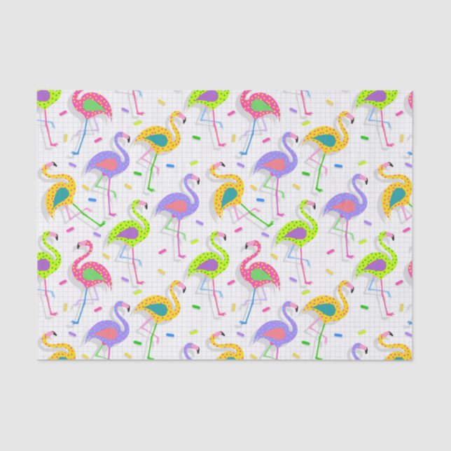 Papel De Seda Tejido Flamingo para el ajuste de regalo (Anverso)