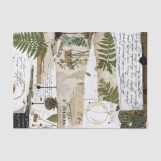 Papel De Seda Tejido para Collage Artesanal: -Botánico
