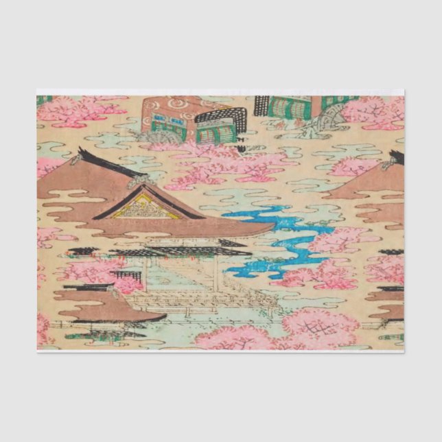 Papel De Seda Tejido para la artesanía - Japón antiguo (Anverso)