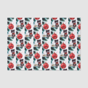 Papel De Seda Tejido retro del fiesta del gato del día de fiesta