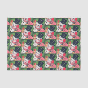 Papel De Seda Tejido retro del fiesta del muñeco de nieve del