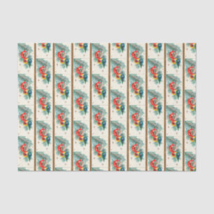 Papel De Seda Tejido retro del modelo del bulbo del navidad del