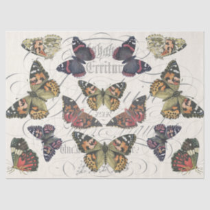 Papel De Seda Tejido rosado de Decoupage de la mariposa