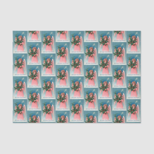 Papel De Seda Tejido rosado de la celebración de días festivos (Anverso)