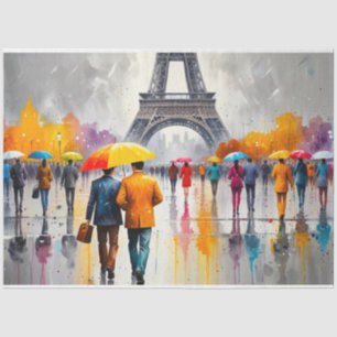Papel De Seda Tejidos amarillos y luminosos de la Torre Eiffel