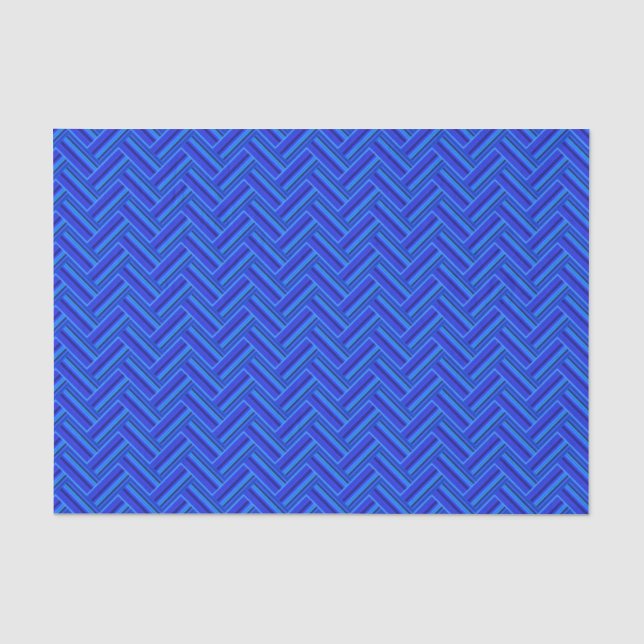 Papel De Seda Tejidos de doble trama de franjas azules (Anverso)