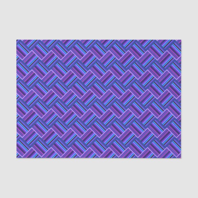 Papel De Seda Tejidos de rayas azules y violetas (Anverso)