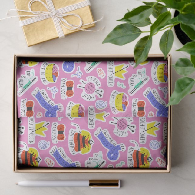 Papel De Seda Tejiendo amor a los crochet (Regalo )