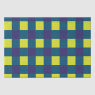 Papel De Seda Tela de cuadros azul marino verde