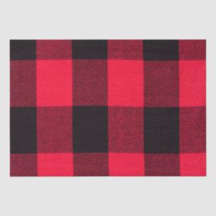 Papel De Seda Tela escocesa de moda del búfalo rojo y negro