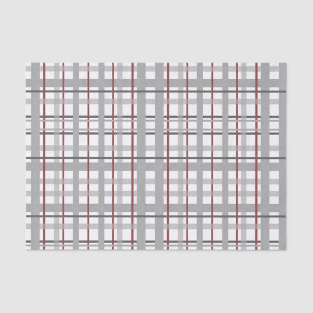 Papel De Seda Tela escocesa roja y gris (Anverso)