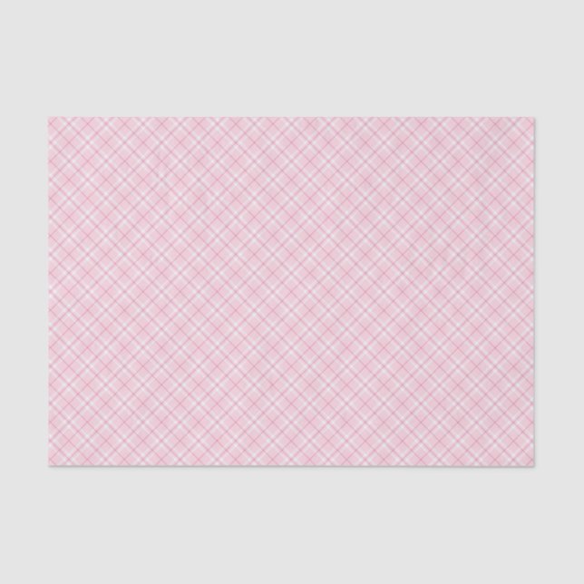 Papel De Seda Tela escocesa rosa clara (Anverso)