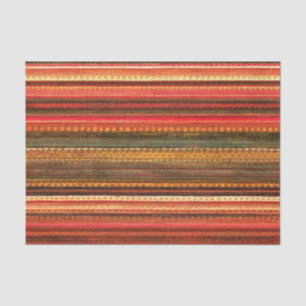 Papel De Seda Tela Textil Rayas Rojo Naranja y Verde