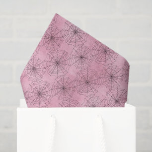 Papel De Seda Telaraña rosa y negra espeluznante