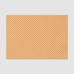Papel De Seda Telas a rayas diagonales - naranja y blanco