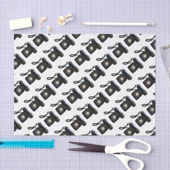 Papel De Seda Teléfono rotativo de época (Artesanía)