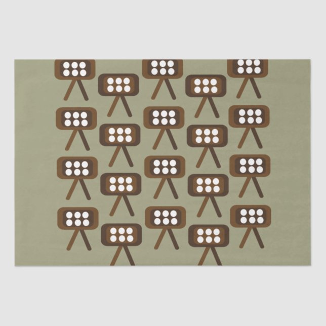 Papel De Seda Televisión Moderna De Mediados Del Siglo (Anverso)