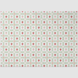 Papel De Seda Tema de Fresa a Cuadros