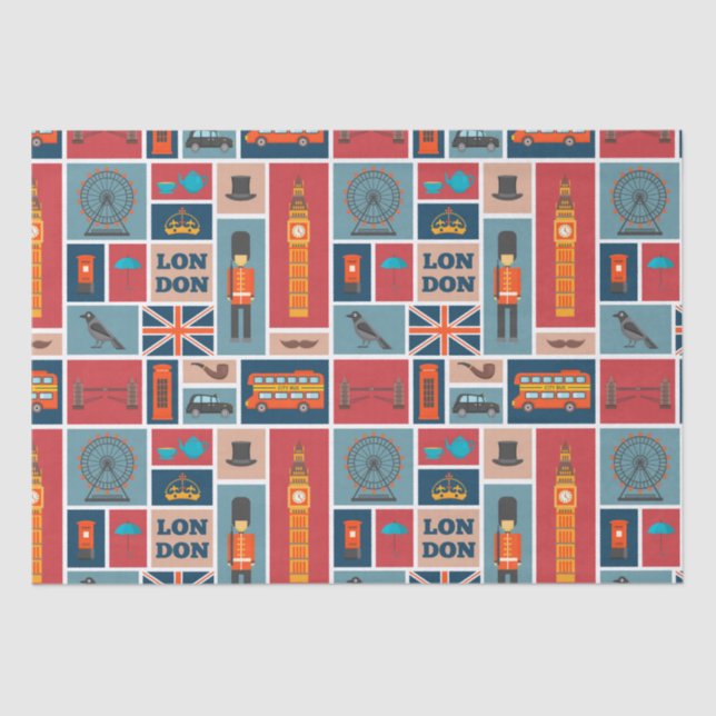 Papel De Seda Tema de Londres (Anverso)