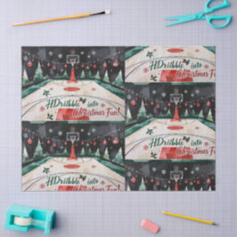 Papel De Seda Tema de los Navidades de baloncesto