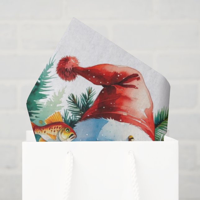 Papel De Seda Tema de los Navidades pesqueros (Bolsa de regalo)