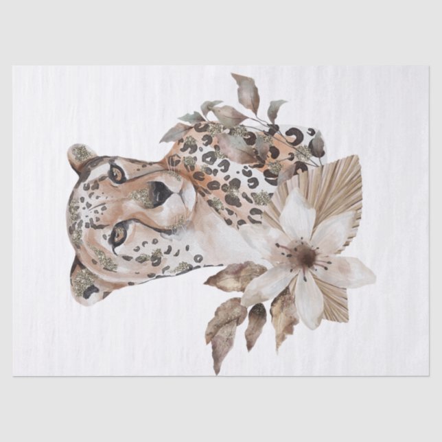 Papel De Seda Tema del retrato de la fauna africana (Anverso)