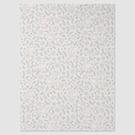 Papel De Seda Tema Religioso Azul y Crema Paloma y Florales -