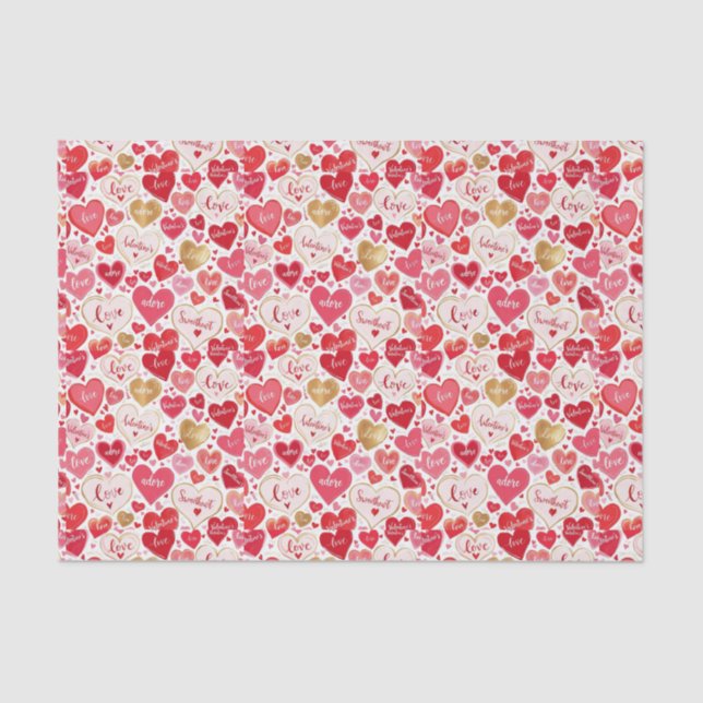Papel De Seda Temática caprichosa y dulce del corazón (Anverso)