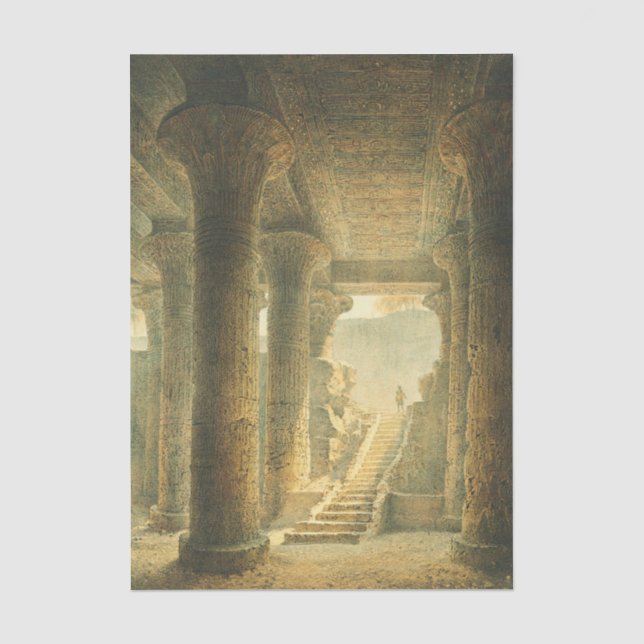 Papel De Seda Templo Egipcio Antiguo de Esna  (Anverso)
