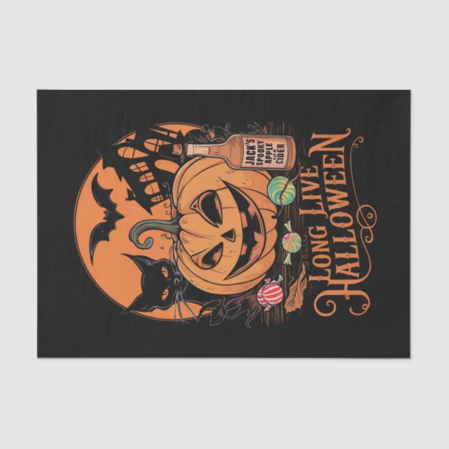 Papel De Seda Temporada de miedo de la caída de Halloween retro (Anverso)
