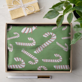 Papel De Seda Temporada de vacaciones Artístico Candy Cane-Green