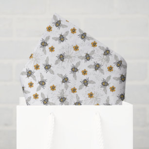 Papel De Seda Tendencias Abeja Blanca Zumbadora Primavera & Vera