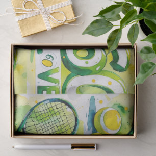 Papel De Seda Tenis 60º cumpleaños con pelota y raqueta