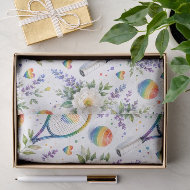 Papel De Seda Tenis Arcoíris Orgullo Acuarela  (Regalo )