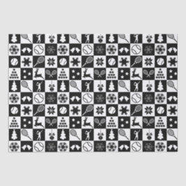 Papel De Seda Tenis de Navidades blancos y negros con estilo