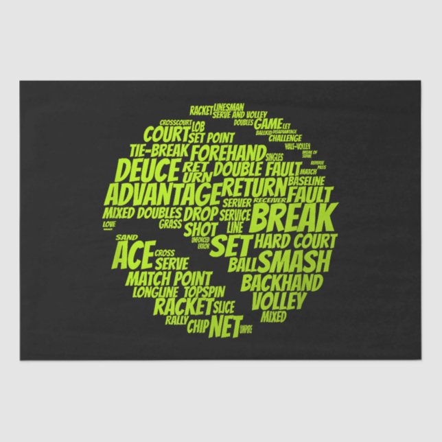 Papel De Seda Tenis Jugador De Tenis Jugando A La Pelota De Teni (Anverso)