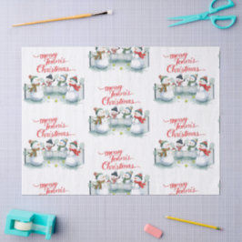 Papel De Seda Tennis Christmas  Festive Snowman 