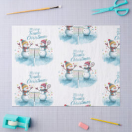 Papel De Seda Tennis Christmas  Festive Snowman 