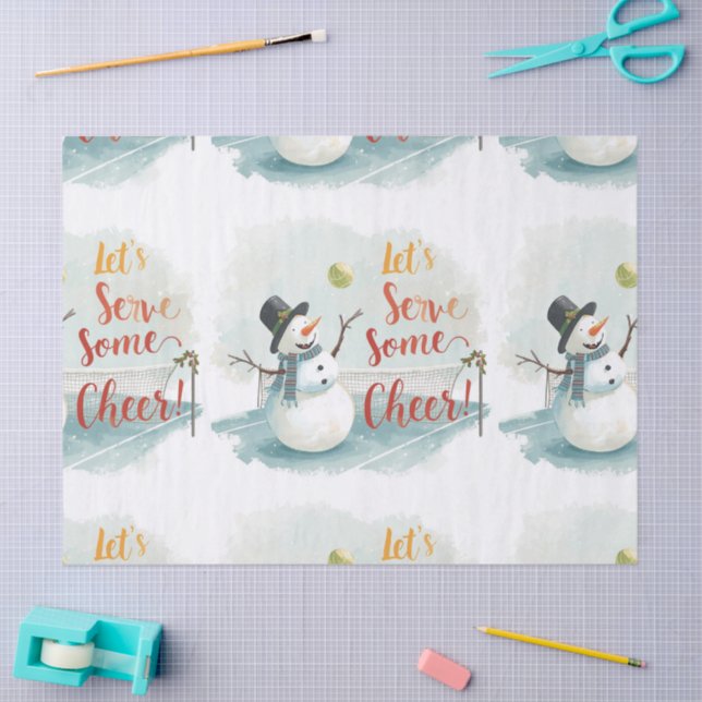 Papel De Seda Tennis Christmas  Festive Snowman  (Artesanía)