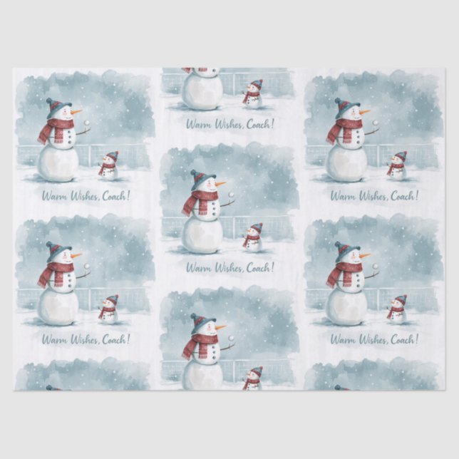 Papel De Seda Tennis Christmas  Festive Snowman  (Anverso)