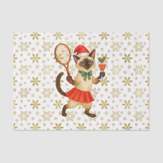 Papel De Seda Tennis Christmas Mug Cat Lovers  (Anverso)