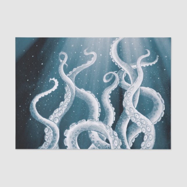 Papel De Seda Tentacles Galaxia Blue Moon Rays (Anverso)