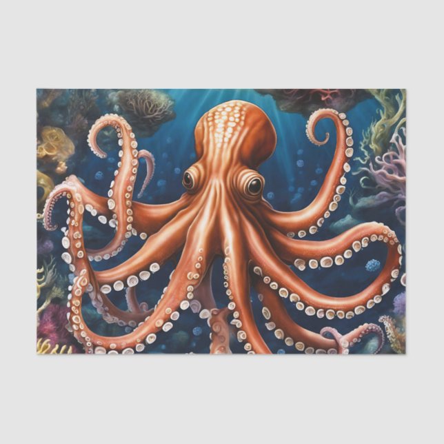 Papel De Seda Tentacles Mar profundo (Anverso)