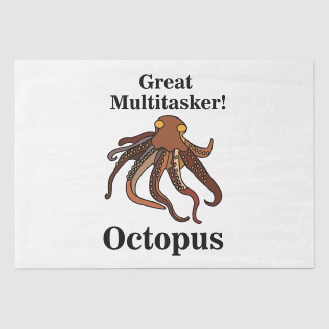 Papel De Seda Tentáculos de Pulpo Multitarea Cumpleaños Divertid (Anverso)